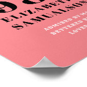 Gepersonaliseerde Verlichtingsdag 1980 Roze Plaats Poster (Hoek)