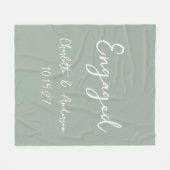 Gepersonaliseerde verloofde paar handgeschreven sa fleece deken (Voorkant (Horizontaal))