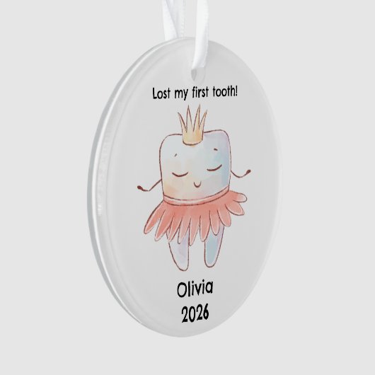 Gepersonaliseerde Verloren Mijn Eerste Tand Kerstm Ornament (voorkant)