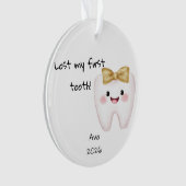 Gepersonaliseerde Verloren Mijn Eerste Tand Kerstm Ornament (voorkant)