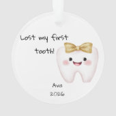 Gepersonaliseerde Verloren Mijn Eerste Tand Kerstm Ornament (achterkant)