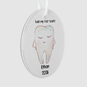 Gepersonaliseerde Verloren Mijn Eerste Tand Kerstm Ornament (voorkant)