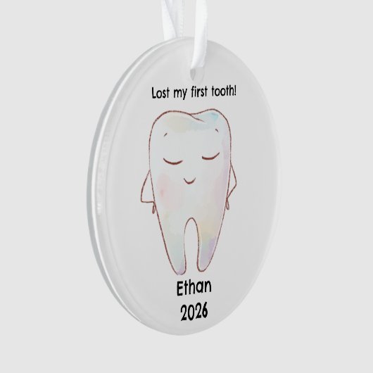 Gepersonaliseerde Verloren Mijn Eerste Tand Kerstm Ornament (voorkant)
