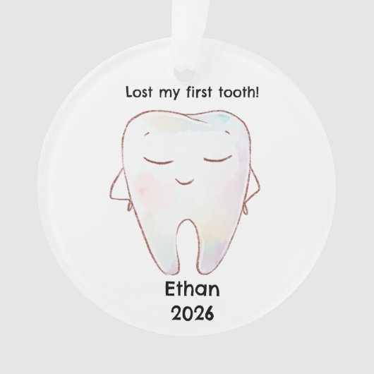 Gepersonaliseerde Verloren Mijn Eerste Tand Kerstm Ornament (voorkant)