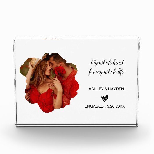 Gepersonaliseerde Verloving Gifts voor Paar Lijste Fotoblokken (Voorkant)