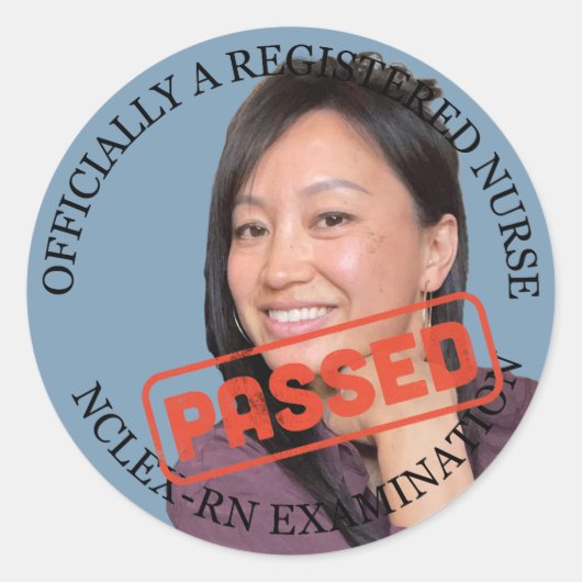 Gepersonaliseerde verpleegkundige 3 inch geslaagd  ronde sticker (Voorkant)