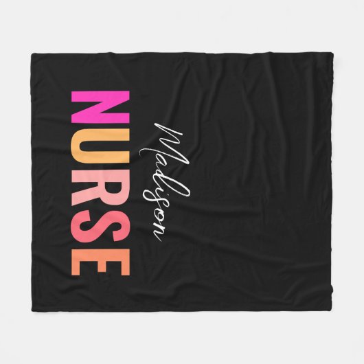 Gepersonaliseerde verpleegkundige Afstuderen kleur Fleece Deken (Voorkant (Horizontaal))