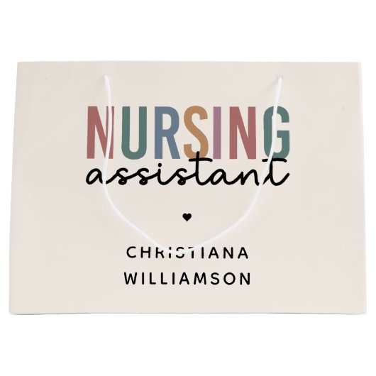 Gepersonaliseerde verpleegkundige assistent groot cadeauzakje (Voorkant)