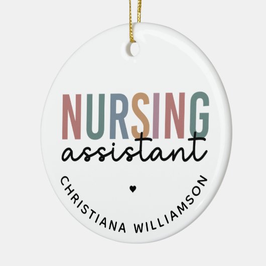 Gepersonaliseerde verpleegkundige assistent keramisch ornament (Links)