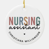 Gepersonaliseerde verpleegkundige assistent keramisch ornament (Achterkant)
