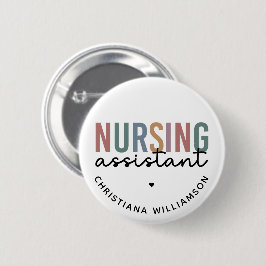 Gepersonaliseerde verpleegkundige assistent ronde button 5,7 cm