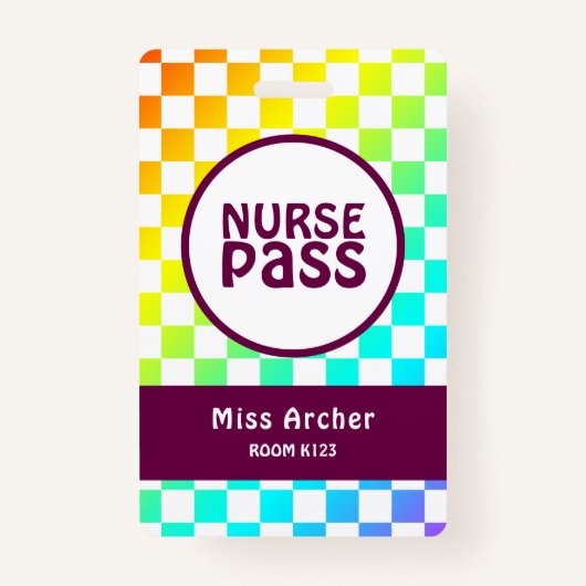 Gepersonaliseerde Verpleegkundige Badkamerpas Doce Badge (Voorkant)