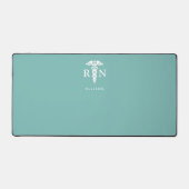 Gepersonaliseerde verpleegkundige Blauwgroen wit C Bureaumat (Voorkant)