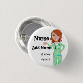 Gepersonaliseerde verpleegkundige Button (Voorkant /achterkant)