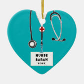 Gepersonaliseerde Verpleegkundige Kerstmis 2023 Ve Keramisch Ornament (Voorkant)