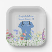 Gepersonaliseerde Verpleegkundige RN LPN NP Blauwe Papieren Bordje (Voorkant)