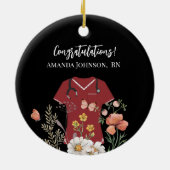 Gepersonaliseerde Verpleegkundige RN LPN NP Maroon Keramisch Ornament (Achterkant)