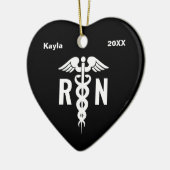 Gepersonaliseerde Verpleegkundige RN Medisch Hart  Keramisch Ornament (Links)