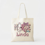 Gepersonaliseerde Verpleegkundige Schattigee Boog  Tote Bag (Voorkant)