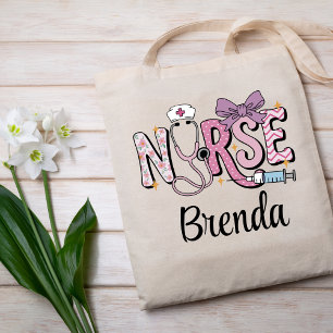 Gepersonaliseerde Verpleegkundige Schattigee Boog  Tote Bag