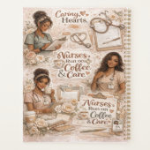 Gepersonaliseerde verpleegkundigen lopen op koffie planner (Achterkant)