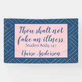 Gepersonaliseerde verpleegster; Gij zult geen ziek Spandoek (Horizontaal)