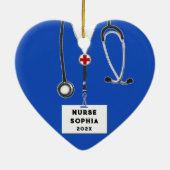 Gepersonaliseerde Verpleegster Kerstmis 2023 Colle Keramisch Ornament (Achterkant)