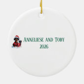 Gepersonaliseerde Verpleegster Teckel Liefhebber K Keramisch Ornament (Achterkant)