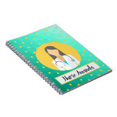 Gepersonaliseerde verpleegster Turquoise Yellow Notitieboek (Rechterzijde)