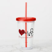 Gepersonaliseerde verpleging acryl drinkbeker (Voorkant)