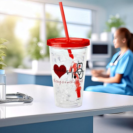 Gepersonaliseerde verpleging acryl drinkbeker