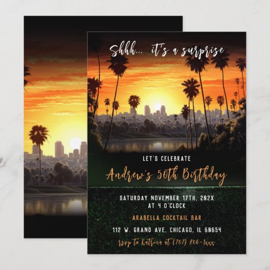 Gepersonaliseerde verrassing 50ste verjaardag voor kaart (Voorkant / Achterkant)