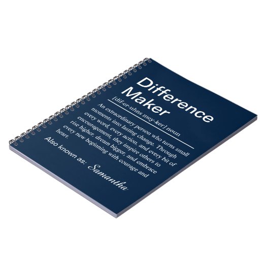 Gepersonaliseerde Verschil Maker Definitie Notitieboek (Linkerzijde)