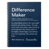 Gepersonaliseerde Verschil Maker Definitie Notitieboek (Voorkant)