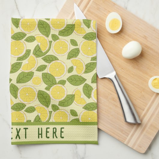 Gepersonaliseerde verse citroen theedoek (Quarter Fold)