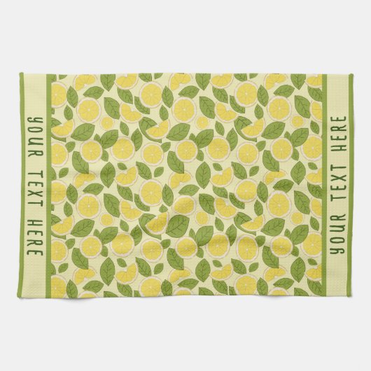 Gepersonaliseerde verse citroen theedoek (Horizontaal)