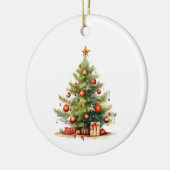 Gepersonaliseerde versierde kerstboom keramisch ornament (Links)