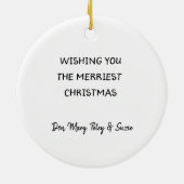 Gepersonaliseerde versierde kerstboom keramisch ornament (Achterkant)