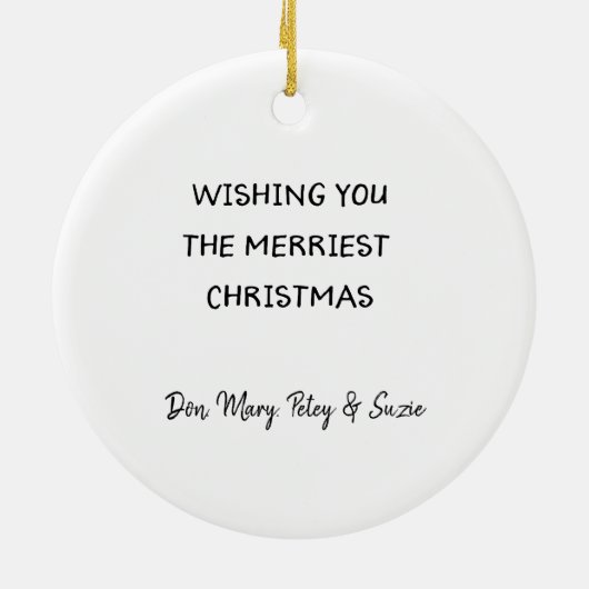 Gepersonaliseerde versierde kerstboom keramisch ornament (Achterkant)