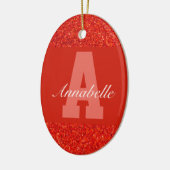 Gepersonaliseerde versierde typografienaam keramisch ornament (Links)
