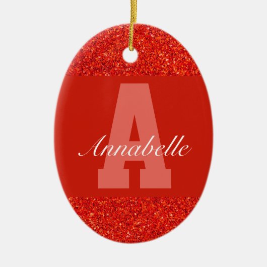 Gepersonaliseerde versierde typografienaam keramisch ornament (Voorkant)