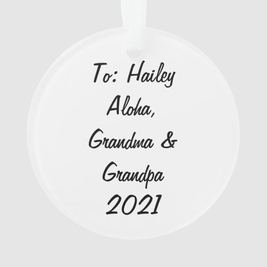 Gepersonaliseerde versierde versiering van de Hawa Ornament (achterkant)