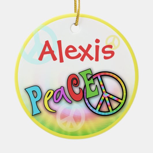 Gepersonaliseerde versierde versiering van de heup keramisch ornament (Voorkant)
