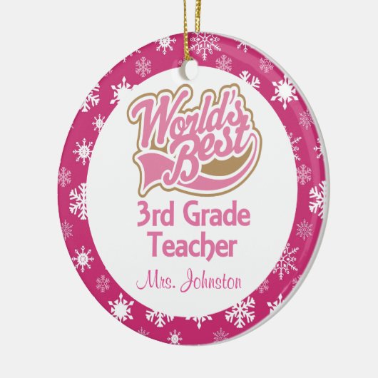 Gepersonaliseerde versierde versiering van docent  keramisch ornament (Links)