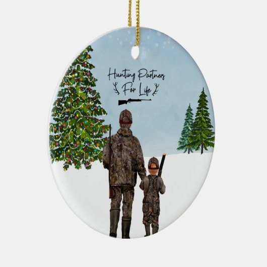 Gepersonaliseerde versiering - Kerstmis voor jager Keramisch Ornament (Rechts)