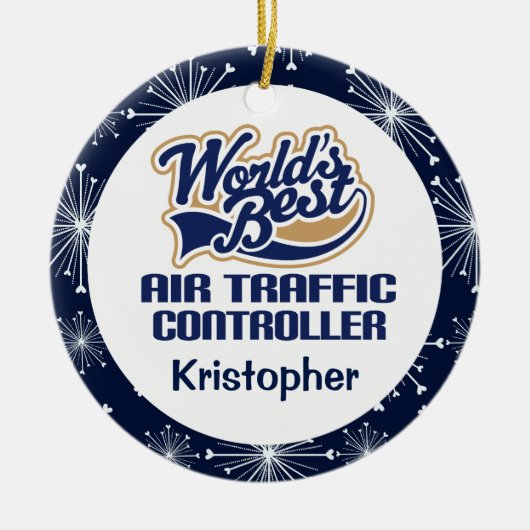 Gepersonaliseerde versiering van de luchtverkeersl keramisch ornament (Voorkant)