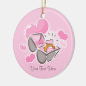 Gepersonaliseerde versiering van hartritme keramisch ornament (Links)