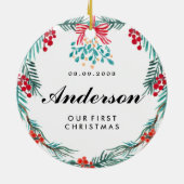 Gepersonaliseerde versiering voor Passen getrouwd Keramisch Ornament (Achterkant)