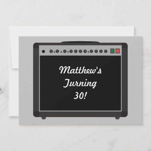 Gepersonaliseerde Versterker Rock and Roll Party Kaart (Voorkant)