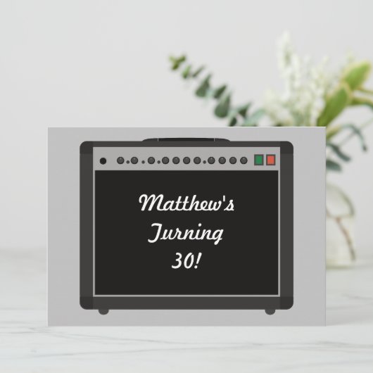 Gepersonaliseerde Versterker Rock and Roll Party Kaart (Staand voorkant)